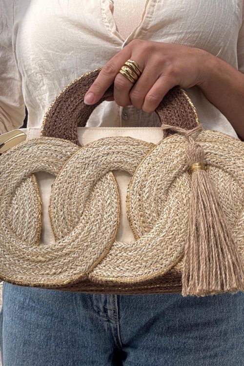 Bolso tote de rafia
