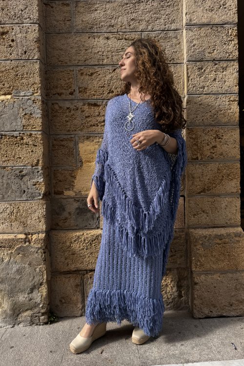 Poncho Azul Añil Colección Moon