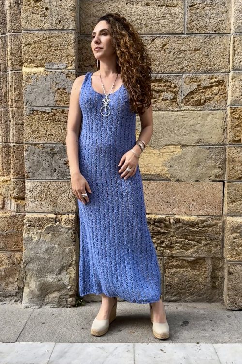 Vestido Azul Añil. Colección Moon.