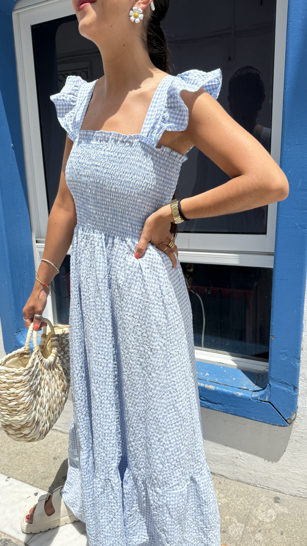 Vestido Vichy celeste - Imagen 3