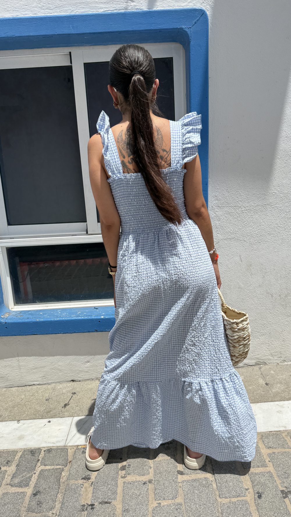 Vestido Vichy celeste - Imagen 4