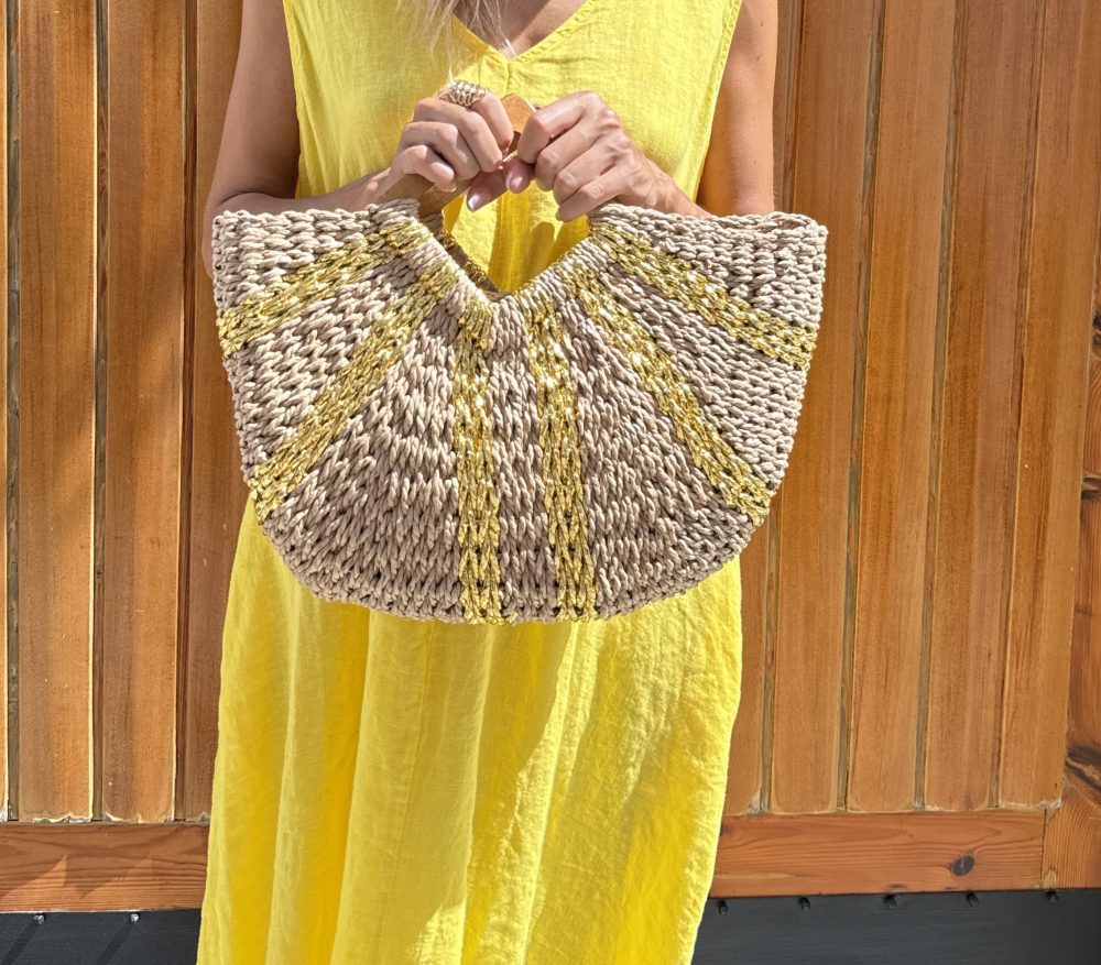 Bolso rafia brillo