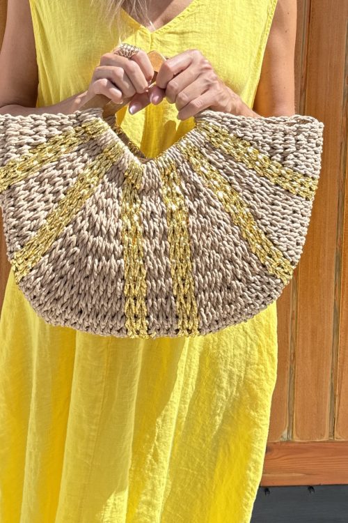 Bolso rafia brillo