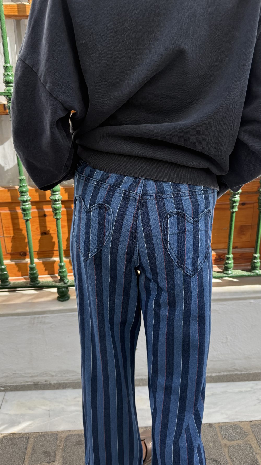 Vaqueros de rayas Monki azul - Imagen 3