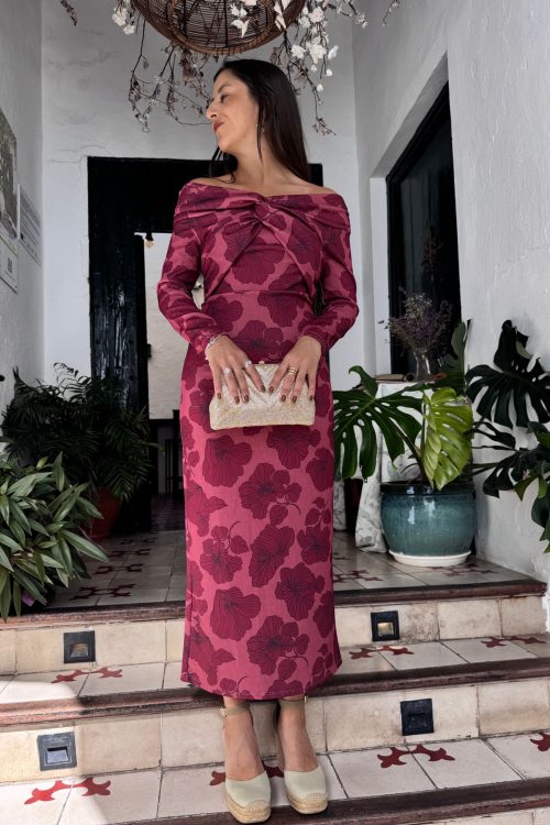 Vestido Berlín borgoña