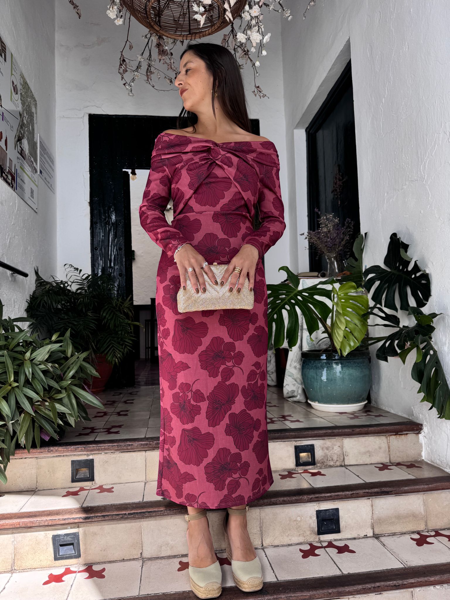 Vestido Berlín borgoña