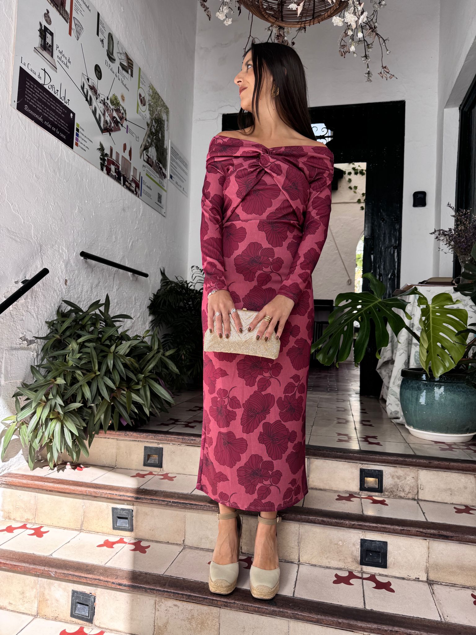 Vestido Berlín borgoña - Imagen 3