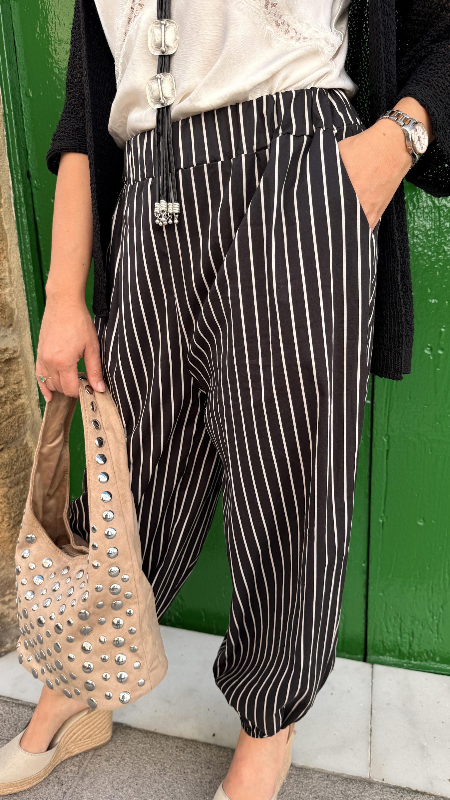 Pantalones bombacho negro