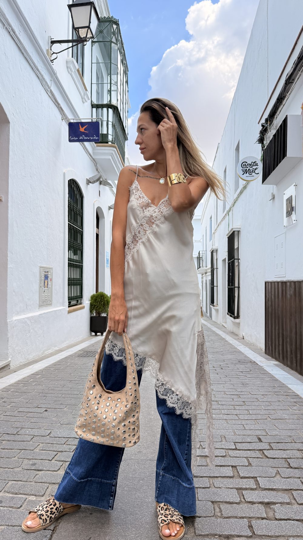 Vestido lenceros encaje