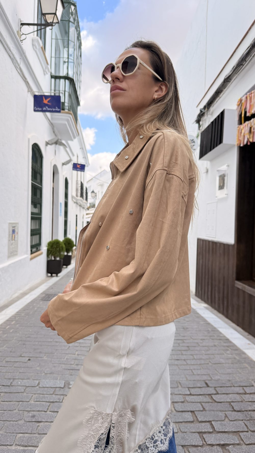 Chaqueta de cuero sintético velour - Imagen 2