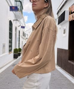 Alternative view of Chaqueta de cuero sintético velour