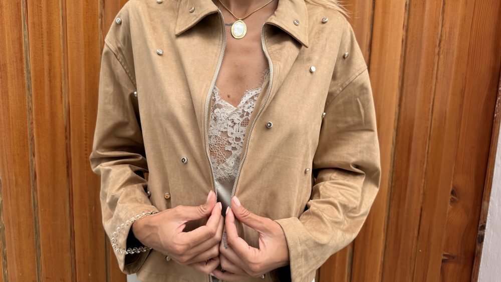 Chaqueta de cuero sintético velour - Imagen 3