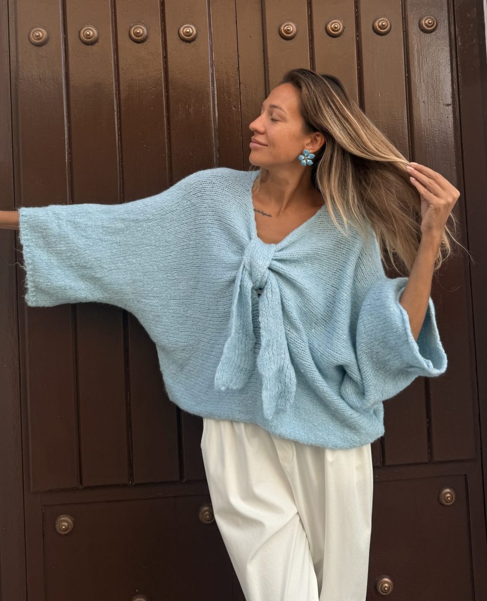 Jersey de punto Manoli celeste