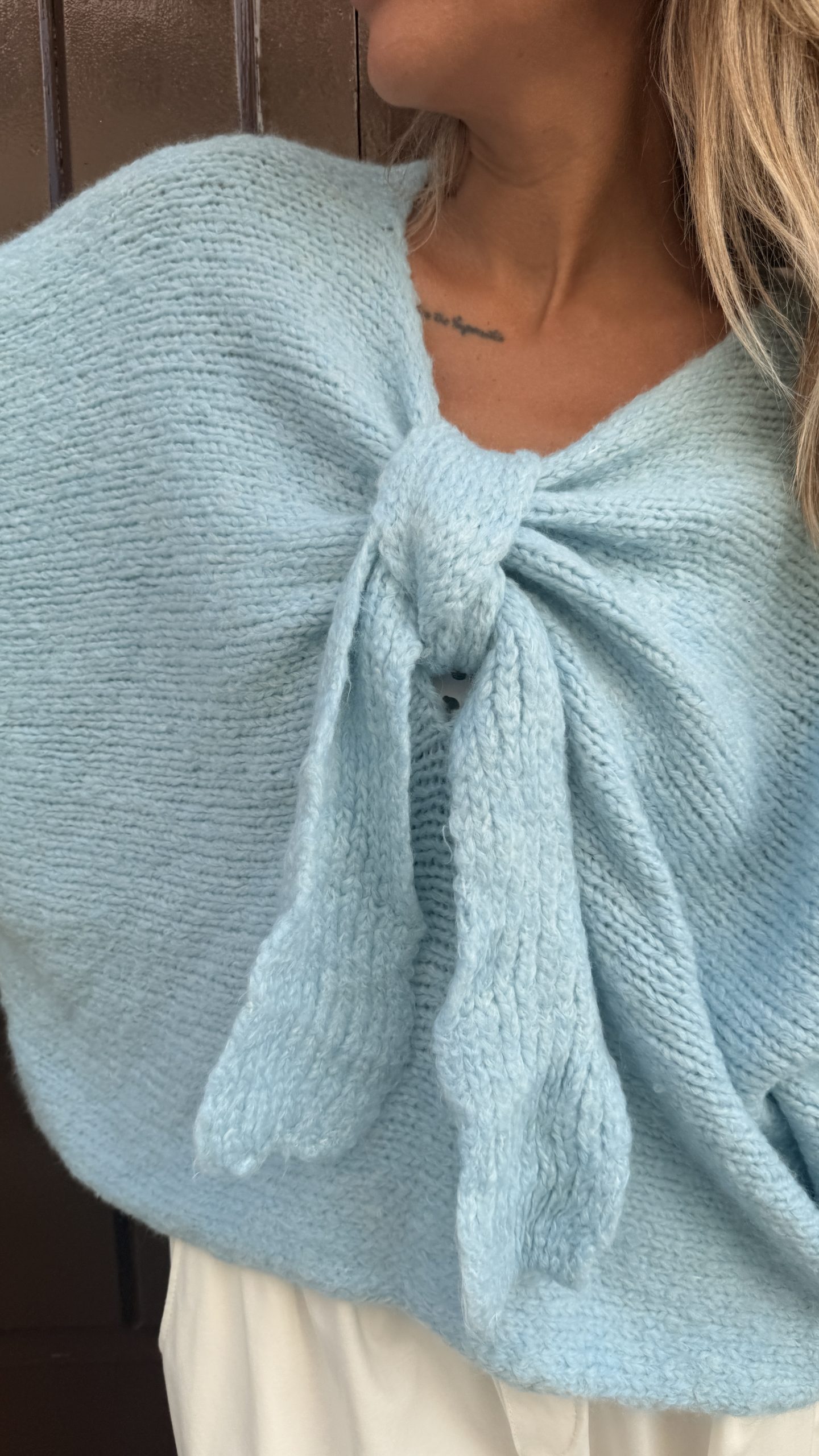 Jersey de punto Manoli celeste - Imagen 3