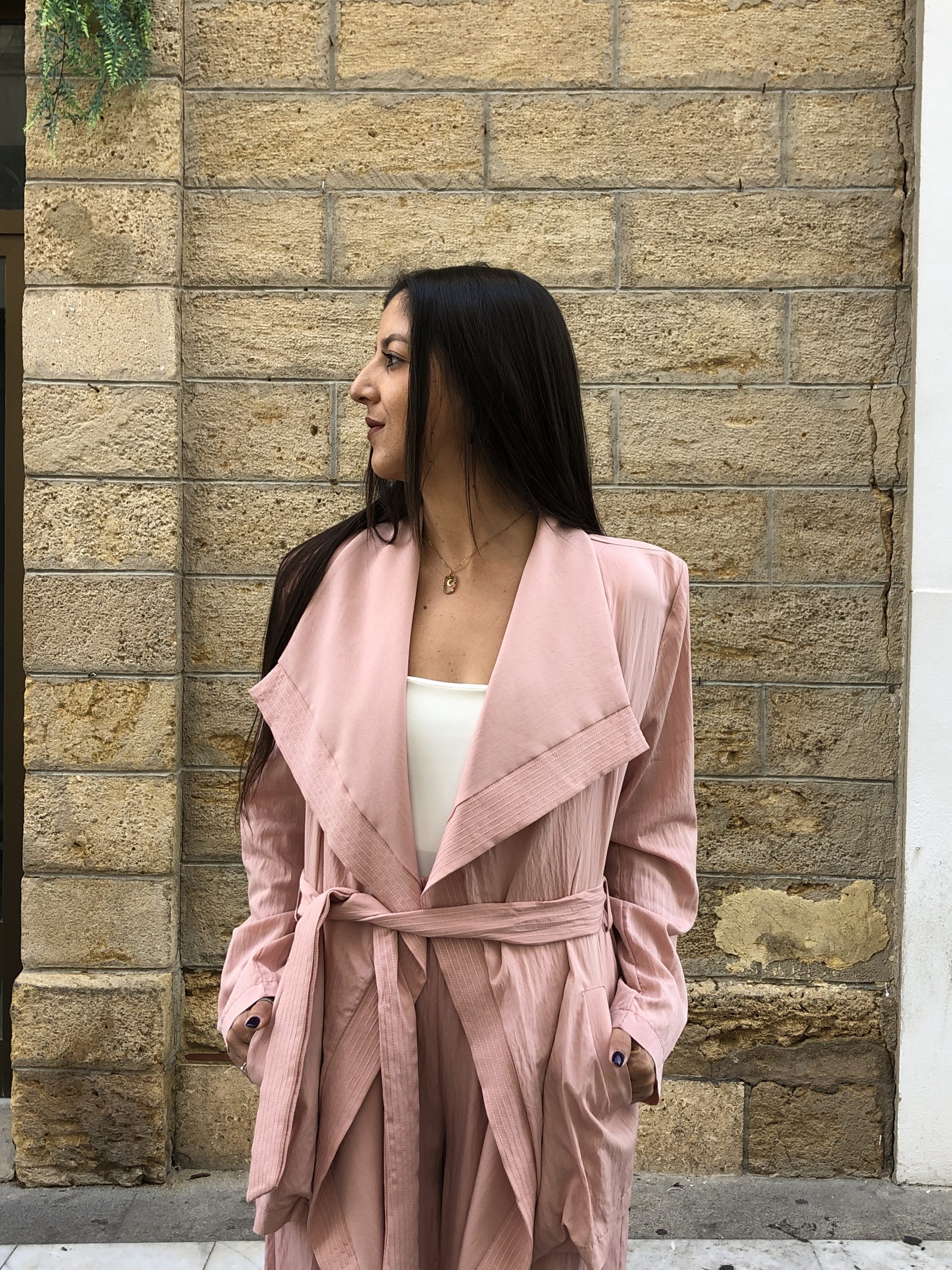 Blazer con cinturón Massima Rosa