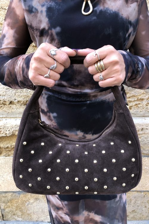 Bolso de ante marrón chocolate