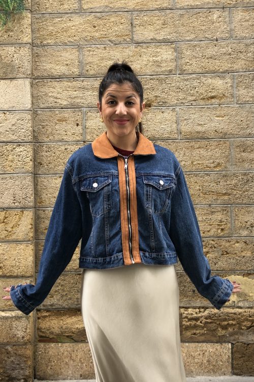 Chaqueta denim contraste
