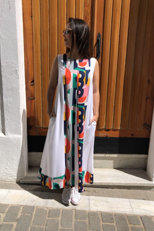 Alternative view of Vestido Geométrico Blanco
