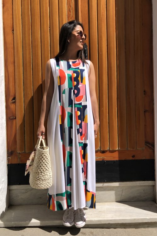 Vestido Geométrico Blanco