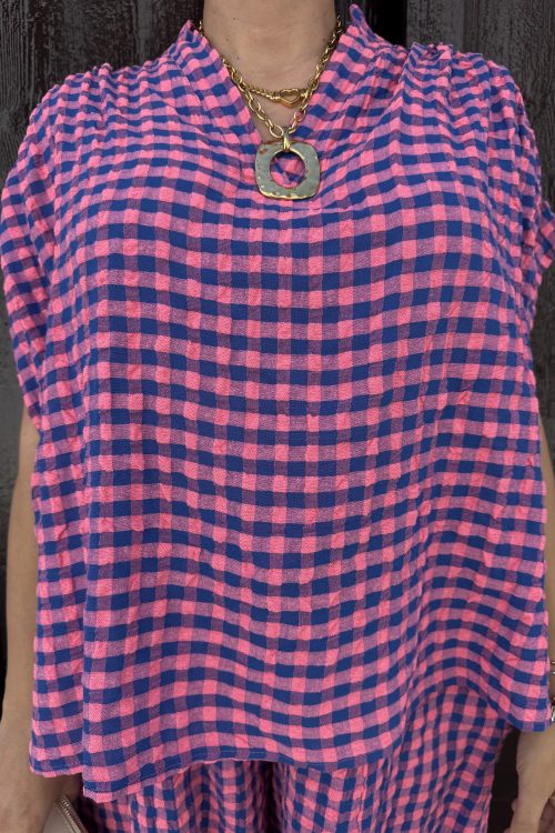 Alternative view of Camisa Cuadros Rosa