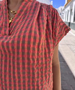 Alternative view of Camisa Cuadros Coral