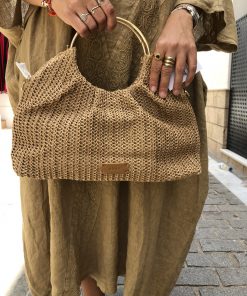 Bolso Tote Trenzado con Detalles Dorados - Imagen 3