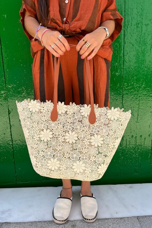 Bolso encaje crudo