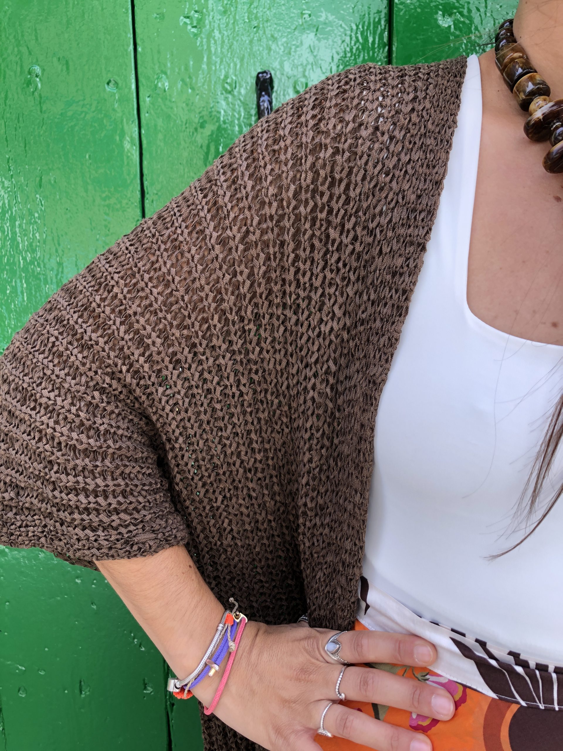 Chaqueta de Hilo Chocolate - Imagen 2