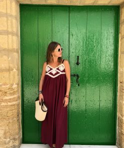 Vestido Boho Burdeos