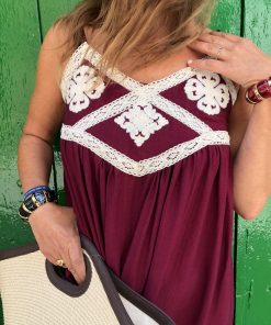 Vestido Boho Burdeos - Imagen 3