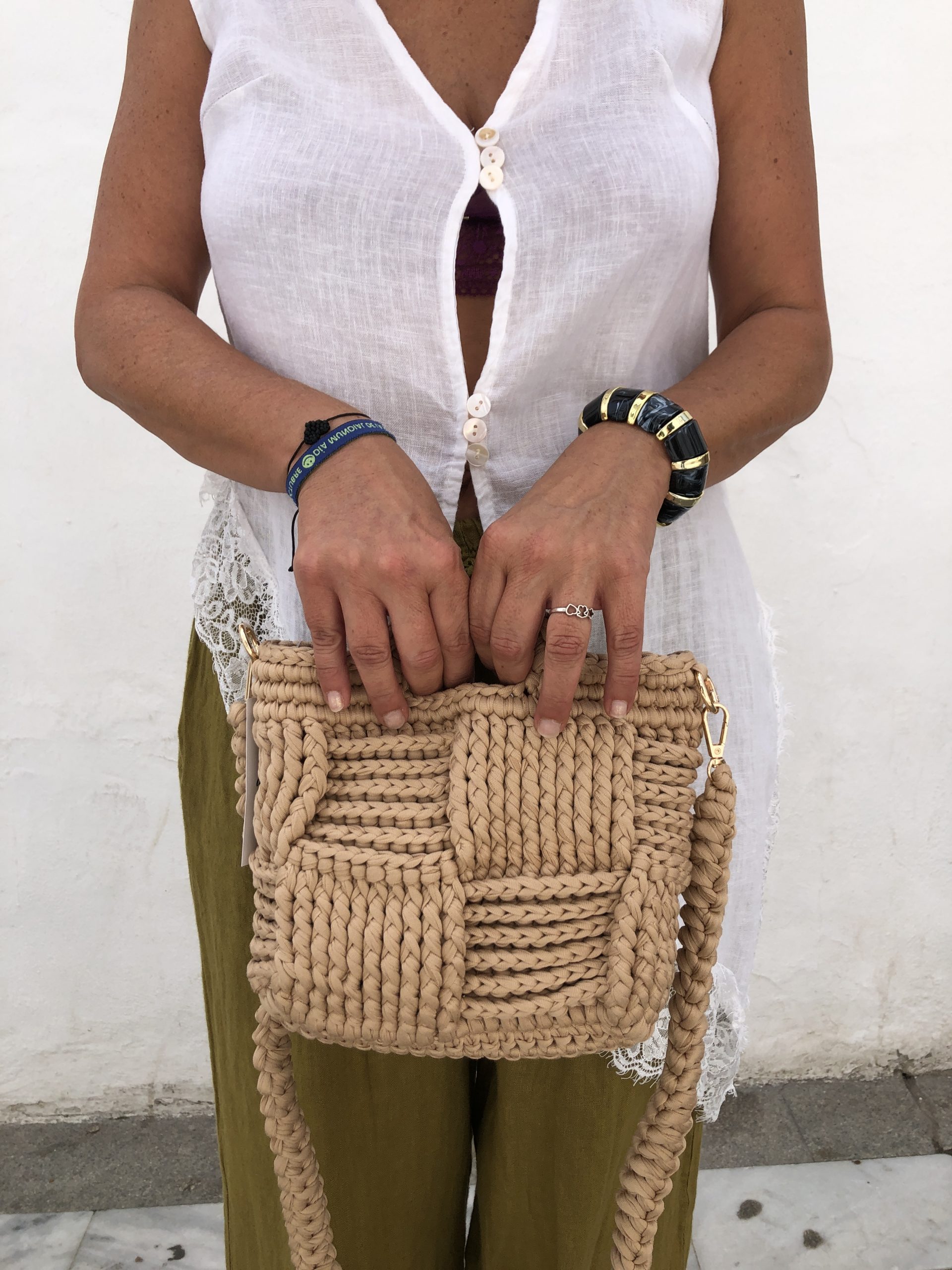 Bolso Trenzado Arena